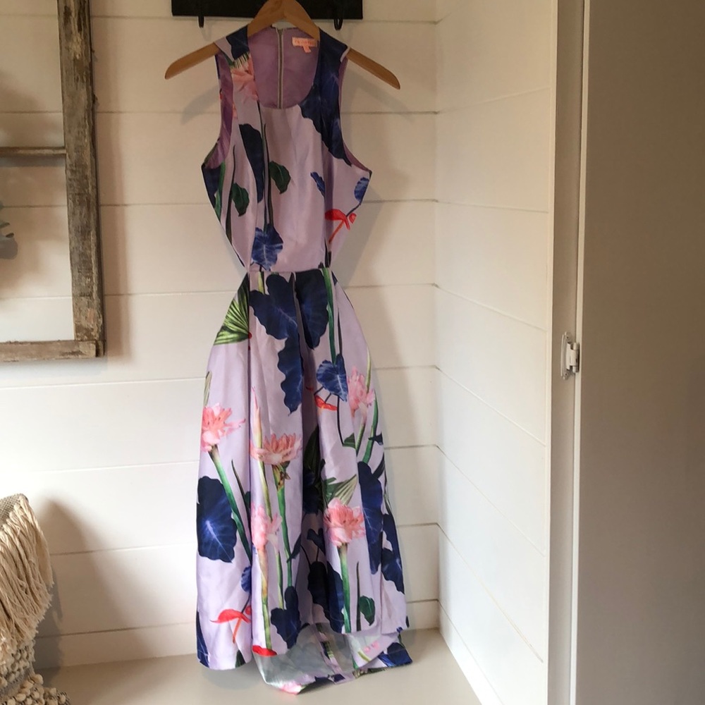 Floral open back formal dress